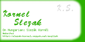 kornel slezak business card